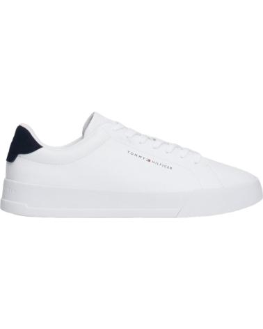 Man Trainers TOMMY HILFIGER ZAPATILLAS TH COURT LEATHER GRAIN ESS BLANCO