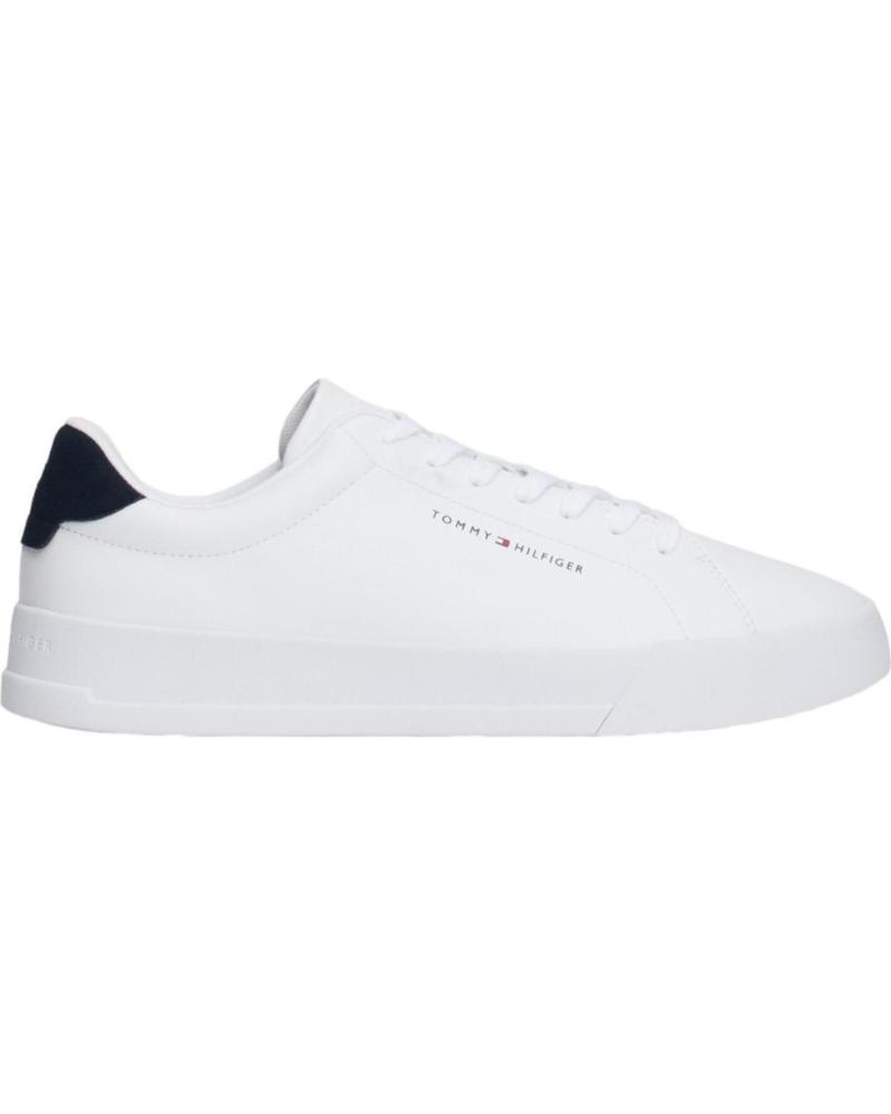 Man Trainers TOMMY HILFIGER ZAPATILLAS TH COURT LEATHER GRAIN ESS BLANCO