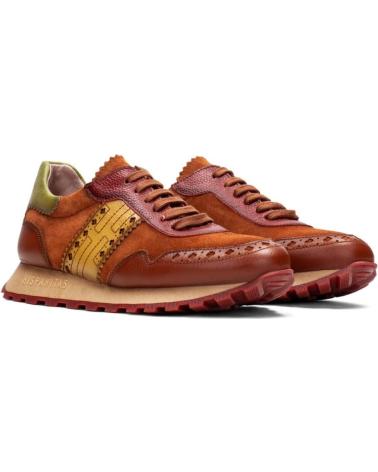 Sportif pour Femme HISPANITAS SNEAKERS CHI 243623 MUJER CUERO MARRóN