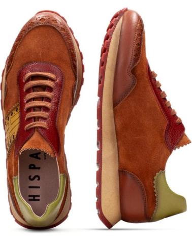 Sportif pour Femme HISPANITAS SNEAKERS CHI 243623 MUJER CUERO MARRóN