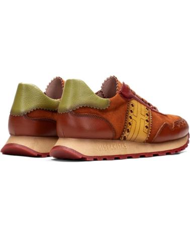 Sportif pour Femme HISPANITAS SNEAKERS CHI 243623 MUJER CUERO MARRóN