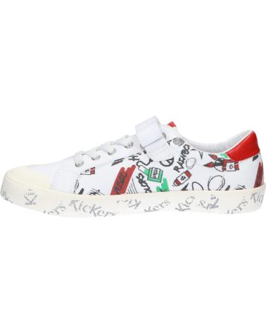 Esportes  de Menina e Menino KICKERS 860862-30 GODY 31 BLANC ROUGE VER