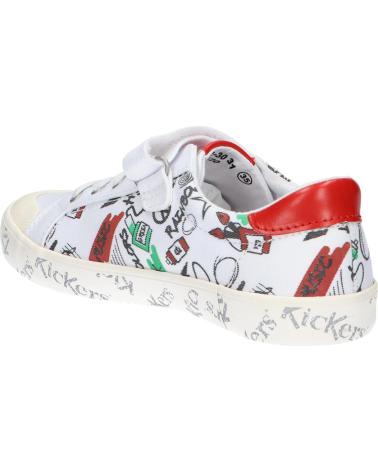 Esportes  de Menina e Menino KICKERS 860862-30 GODY 31 BLANC ROUGE VER