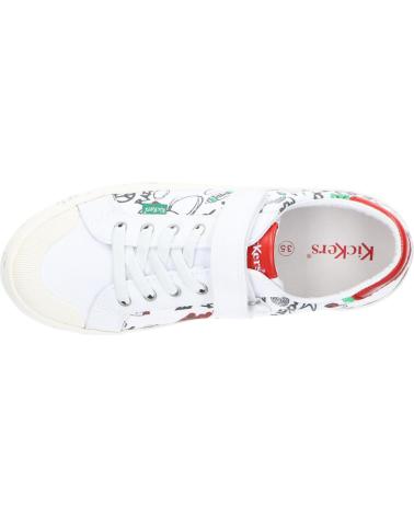 Esportes  de Menina e Menino KICKERS 860862-30 GODY 31 BLANC ROUGE VER