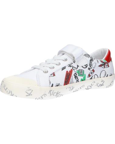 Esportes  de Menina e Menino KICKERS 860862-30 GODY 31 BLANC ROUGE VER