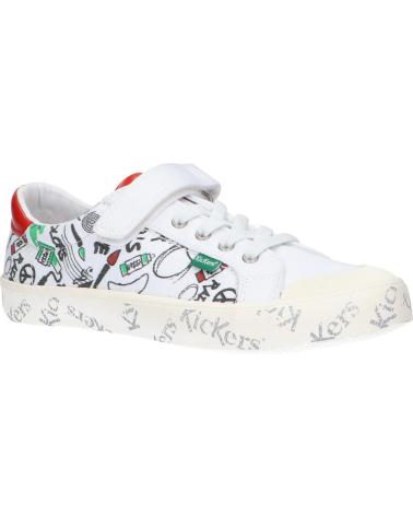 Esportes  de Menina e Menino KICKERS 860862-30 GODY 31 BLANC ROUGE VER