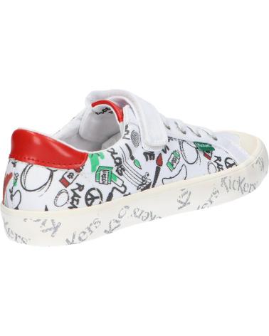 Esportes  de Menina e Menino KICKERS 860862-30 GODY 31 BLANC ROUGE VER