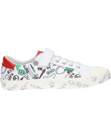 Esportes  de Menina e Menino KICKERS 860862-30 GODY 31 BLANC ROUGE VER