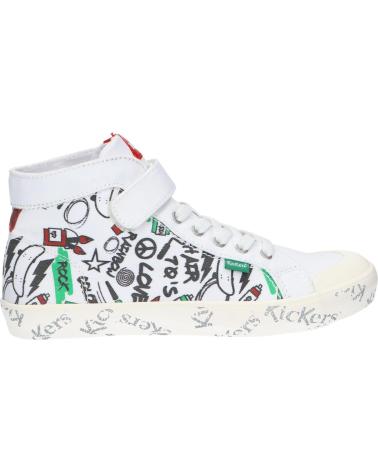 Esportes  de Menina e Menino KICKERS 858434-30 GODUP 31 BLANC ROUGE VER