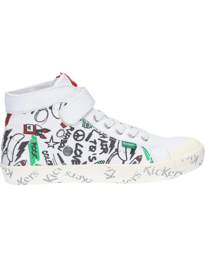 Esportes  de Menina e Menino KICKERS 858434-30 GODUP 31 BLANC ROUGE VER