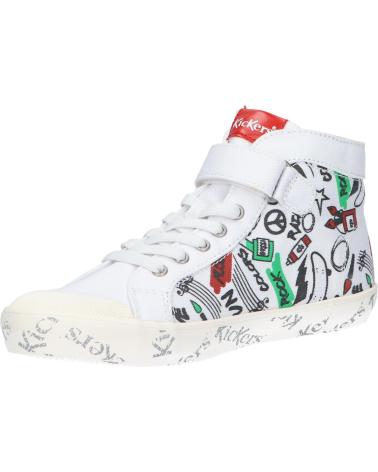 Esportes  de Menina e Menino KICKERS 858434-30 GODUP 31 BLANC ROUGE VER