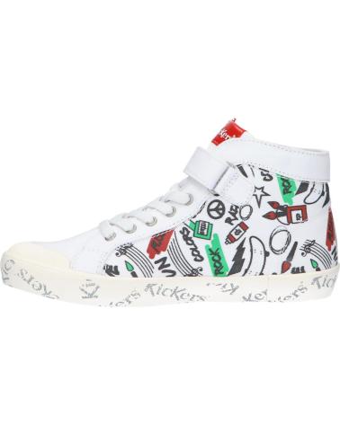 Esportes  de Menina e Menino KICKERS 858434-30 GODUP 31 BLANC ROUGE VER