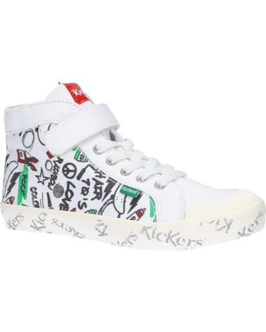 Esportes  de Menina e Menino KICKERS 858434-30 GODUP 31 BLANC ROUGE VER