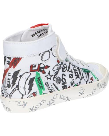 Esportes  de Menina e Menino KICKERS 858434-30 GODUP 31 BLANC ROUGE VER