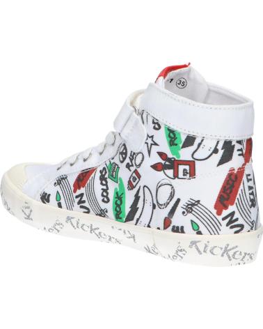 Esportes  de Menina e Menino KICKERS 858434-30 GODUP 31 BLANC ROUGE VER