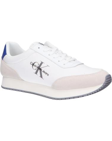 Sneaker für Herren CALVIN KLEIN YM0YM01032 RETRO RUNNER 01S BRIGHT WHITE-SAPPHIRE BLUE