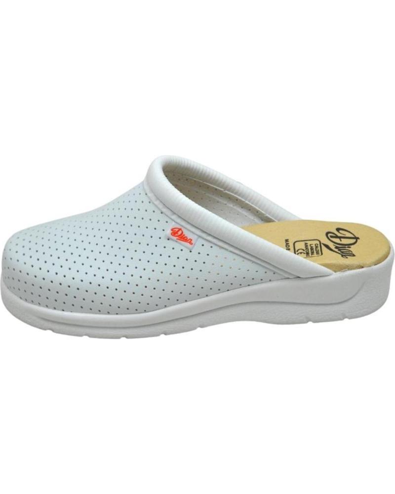 Zapatos de Mujer DIAN PISA ZUECO LABORAL ANTIDESLIZANTE MUJER BLANCO