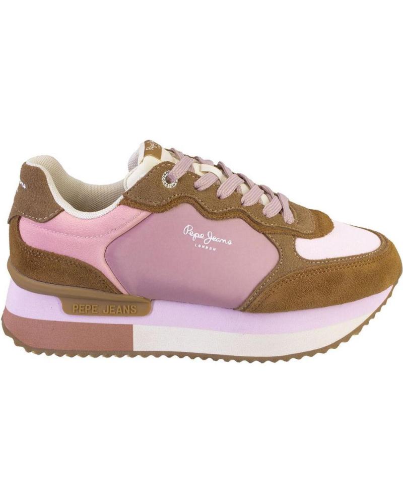 Sportivo per Donna PEPE JEANS PLS60025 ZAPATILLAS CASUAL DE MUJER MARRON Y ROSA