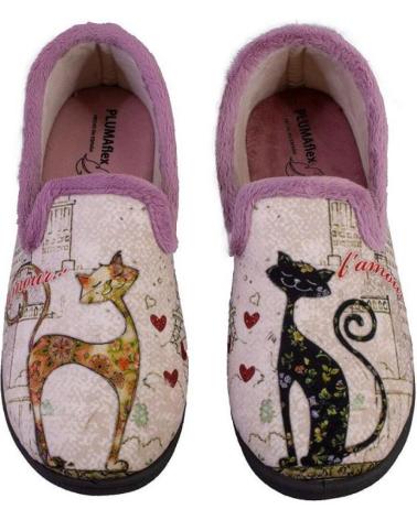 Calzado de casa de Mujer PLUMAFLEX 12215GATO ZAPATILLAS DE CASA DE MUJER NUDE