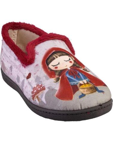 Calzado de casa de Mujer PLUMAFLEX 12215LOBO ZAPATILLAS DE CASA DE MUJER CAPERUC ROJO