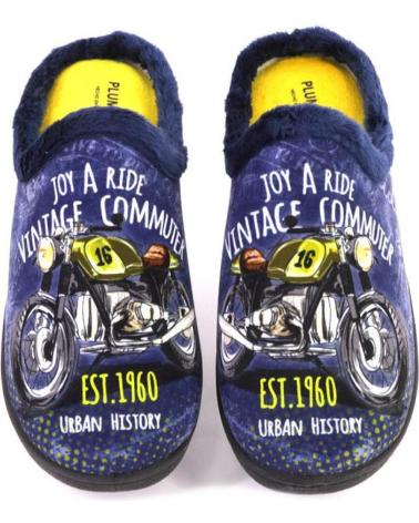Pantofole per Uomo PLUMAFLEX 12229MOTO-24 ZAPATILLAS DE CASA DE HOMBRE AZUL MAR AZUL MARINO