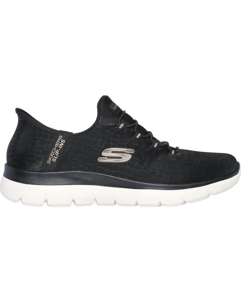 Sneaker für Damen SKECHERS 150128 ZAPATILLAS CASUAL DE MUJER SLIP NEGRO Y ORO