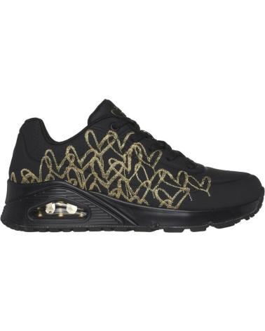 Woman Trainers SKECHERS UNO AIR GOLDEN HEART NEGRO