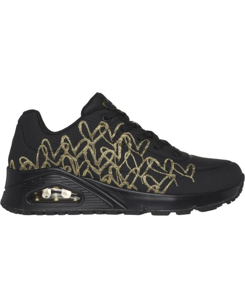 Woman Trainers SKECHERS UNO AIR GOLDEN HEART NEGRO