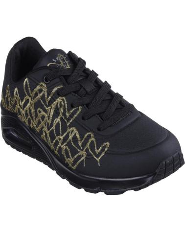 Woman Trainers SKECHERS UNO AIR GOLDEN HEART NEGRO