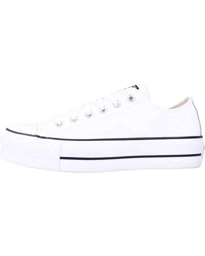 CONVERSE CHUCK TAYLOR ALL STAR LEATHER PLATFORM DAMENSCHUHE BLANCO