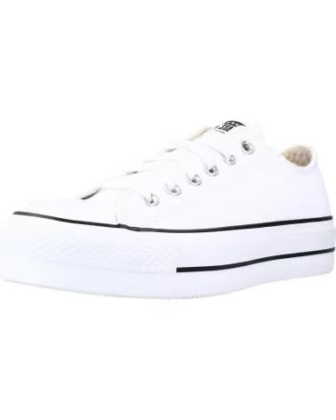 CONVERSE CHUCK TAYLOR ALL STAR LEATHER PLATFORM DAMENSCHUHE BLANCO