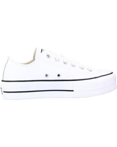 CONVERSE CHUCK TAYLOR ALL STAR LEATHER PLATFORM DAMENSCHUHE BLANCO