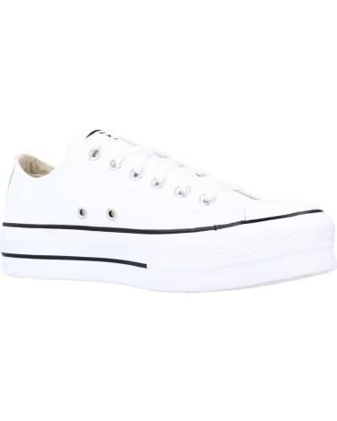 CONVERSE CHUCK TAYLOR ALL STAR LEATHER PLATFORM DAMENSCHUHE BLANCO