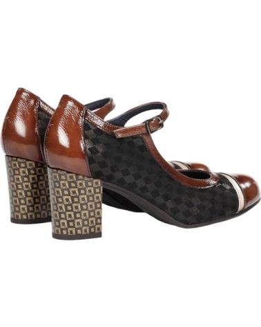 Chaussures-De-Mujer-DORKING-ZAPATO-SALON-COMBINADO-MARRON-CARCASNAPLASUGA-CAFE-CUERO-PORCELANA