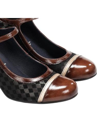 Chaussures-De-Mujer-DORKING-ZAPATO-SALON-COMBINADO-MARRON-CARCASNAPLASUGA-CAFE-CUERO-PORCELANA