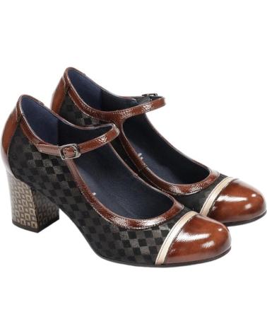 Chaussures-De-Mujer-DORKING-ZAPATO-SALON-COMBINADO-MARRON-CARCASNAPLASUGA-CAFE-CUERO-PORCELANA