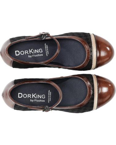 Chaussures-De-Mujer-DORKING-ZAPATO-SALON-COMBINADO-MARRON-CARCASNAPLASUGA-CAFE-CUERO-PORCELANA