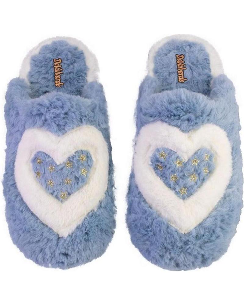 Hausschuhe für Damen DEVALVERDE 1163 ZAPATILLAS DE CASA DE MUJER AZUL CELESTE