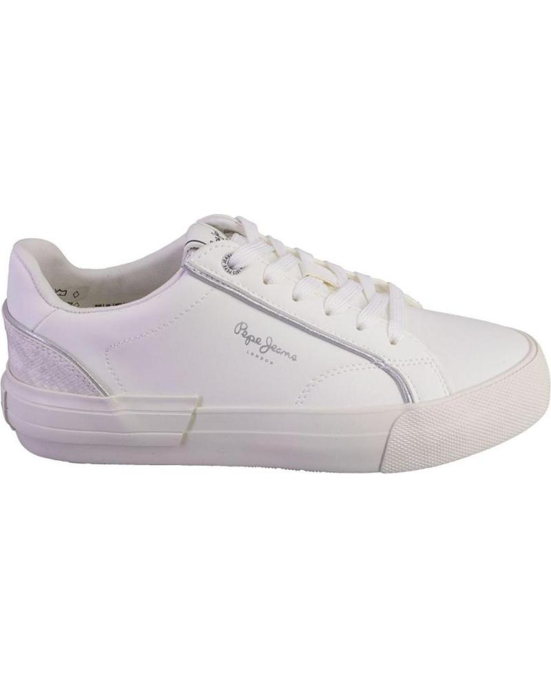 Sportif pour Femme PEPE JEANS PLS31580 ZAPATILLAS CASUAL DE MUJER BLANCO