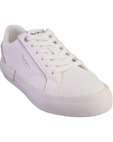 Sportif pour Femme PEPE JEANS PLS31580 ZAPATILLAS CASUAL DE MUJER BLANCO