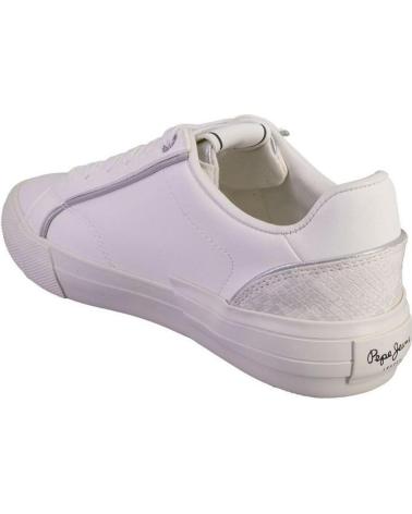 Sportif pour Femme PEPE JEANS PLS31580 ZAPATILLAS CASUAL DE MUJER BLANCO