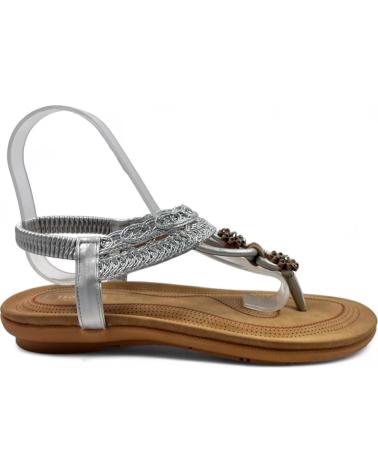 Sandalias de Mujer TIMBOS ESCLAVA PLANA COMODA MUJER PLATA 130315 PLATEADO