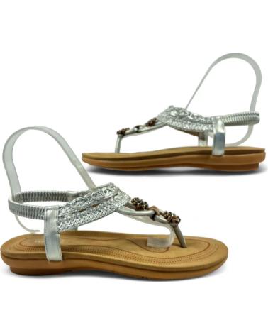 Sandalias de Mujer TIMBOS ESCLAVA PLANA COMODA MUJER PLATA 130315 PLATEADO