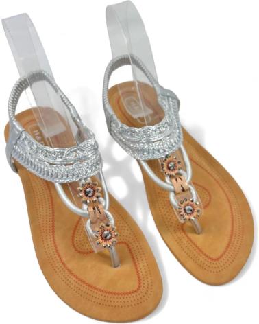 Sandalias de Mujer TIMBOS ESCLAVA PLANA COMODA MUJER PLATA 130315 PLATEADO
