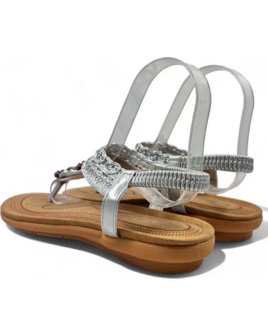 Sandalias de Mujer TIMBOS ESCLAVA PLANA COMODA MUJER PLATA 130315 PLATEADO