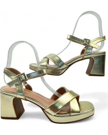 TIMBOS WOMEN'S PARTY SANDALS WITH BLOCK HEEL AND PLATFORM GOLD - MODEL 130309 PLATEADO
