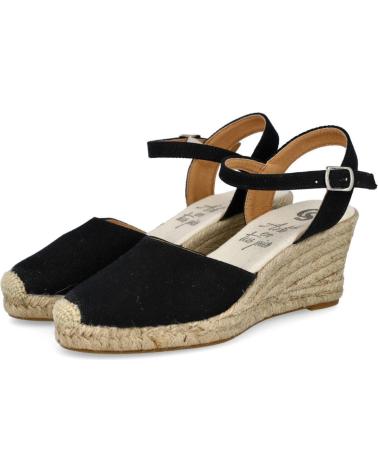 Scarpe-Con-Zeppa-De-Mujer-BUBBLE-BOBBLE-540-ALPARGATAS-CUNA-ESPARTO-MUJER-NEGRO