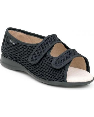 Sandalen für Damen und Herren CALZAMEDI SANDALIA ABIERTA VELCROS TELA UNISEX NEGRO