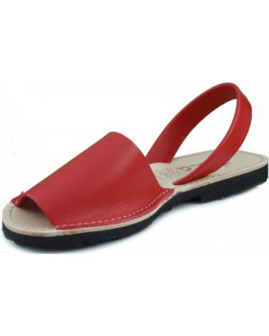 Sandalias de Mujer y Hombre y Niña y Niño ARANTXA MENORQUINA DE PIEL ROJO