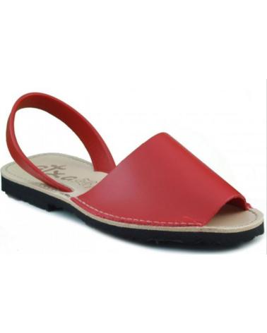 Sandalias de Mujer y Hombre y Niña y Niño ARANTXA MENORQUINA DE PIEL ROJO